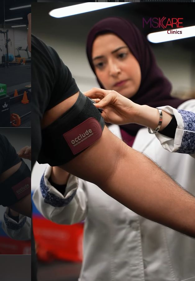 Blood-flow restriction occlusion training in session